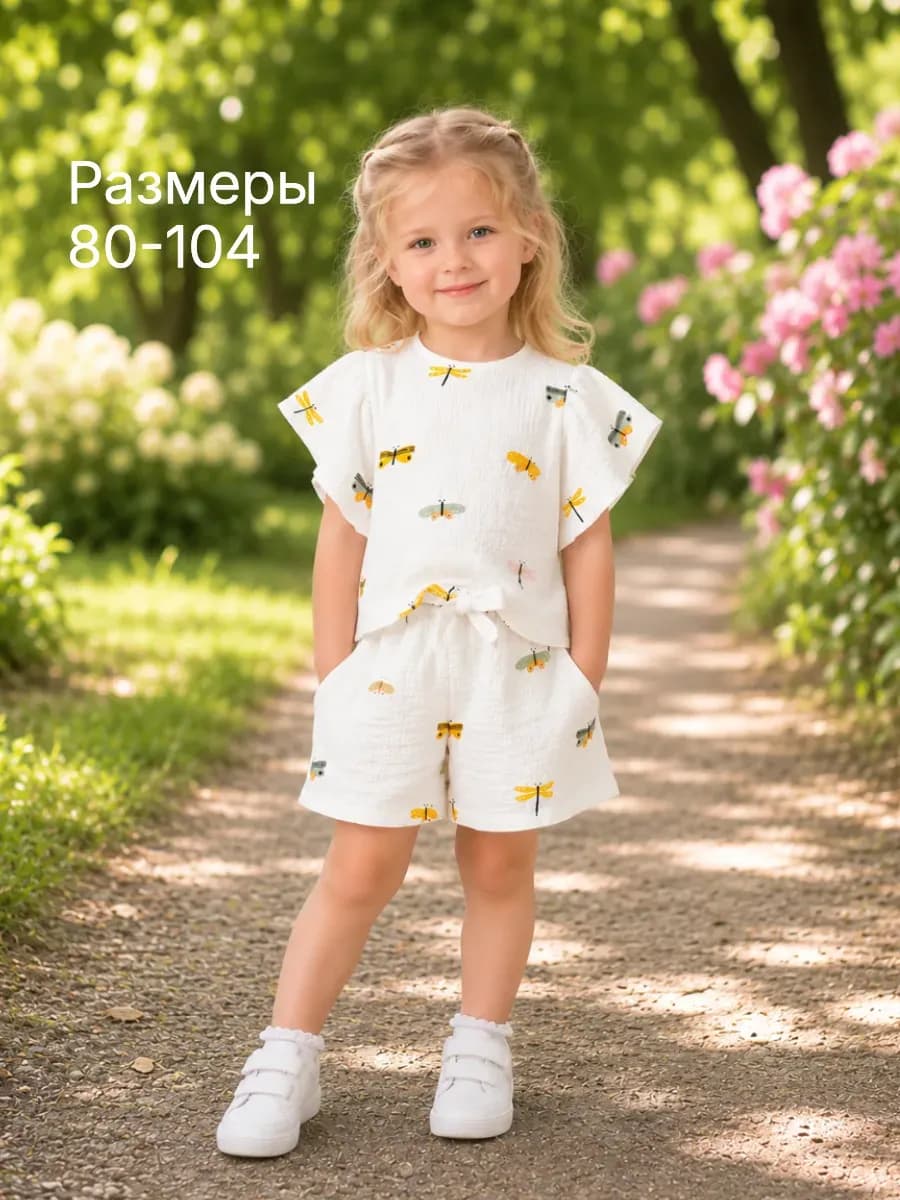 Костюм с шортами из муслина