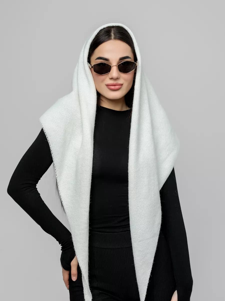 Платок вязаный осенний - фото 1