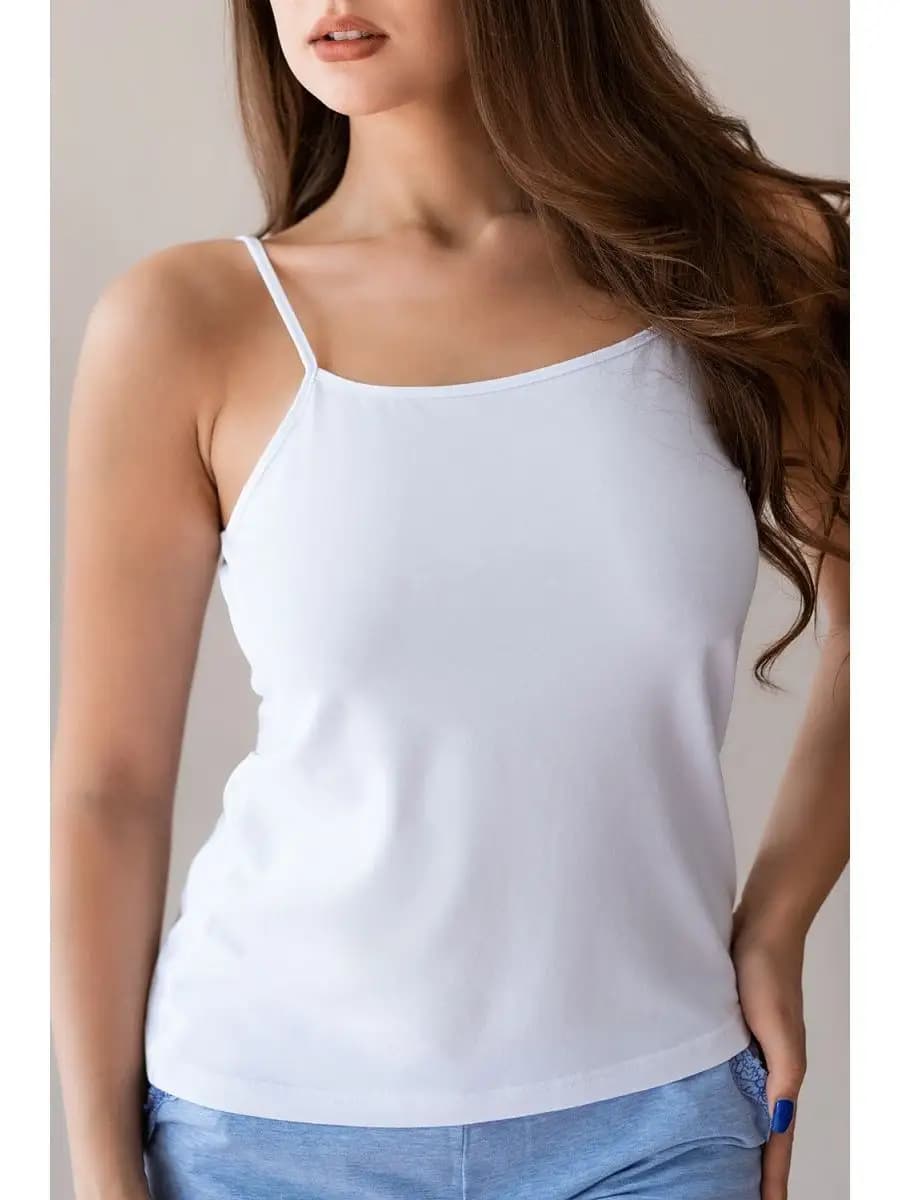 Майка на бретелях базовая нательная - фото 1