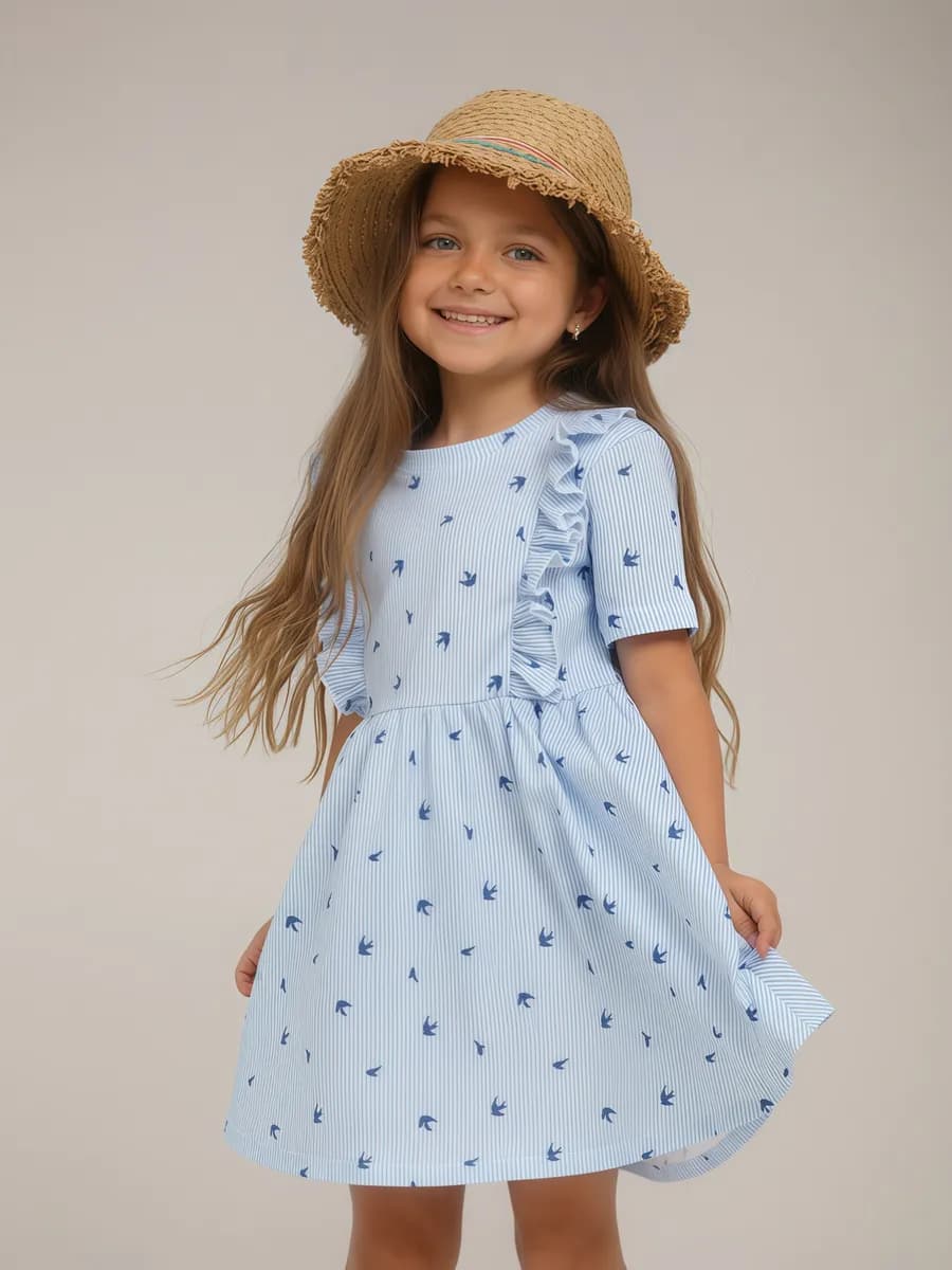 Платье для девочки хлопок в сад