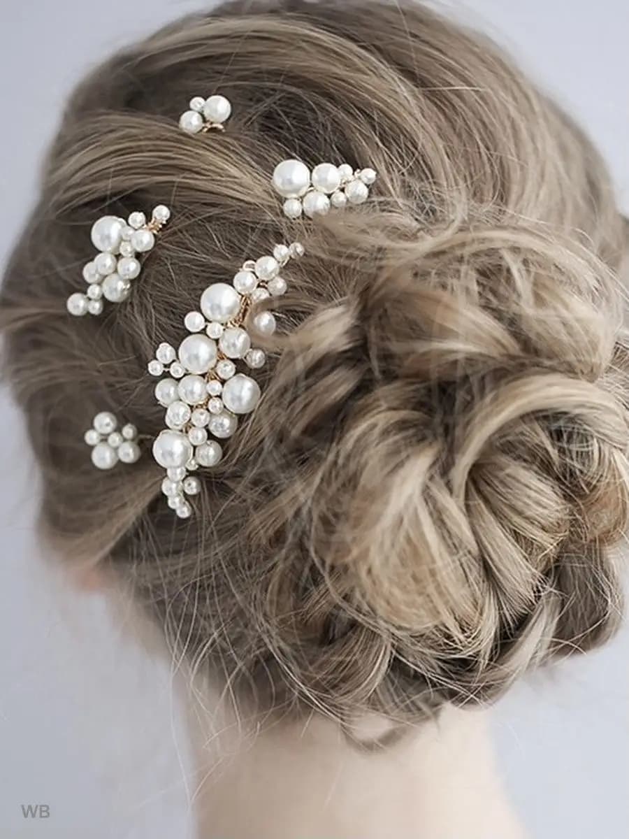 Гребень для волос с искусственным жемчугом набор