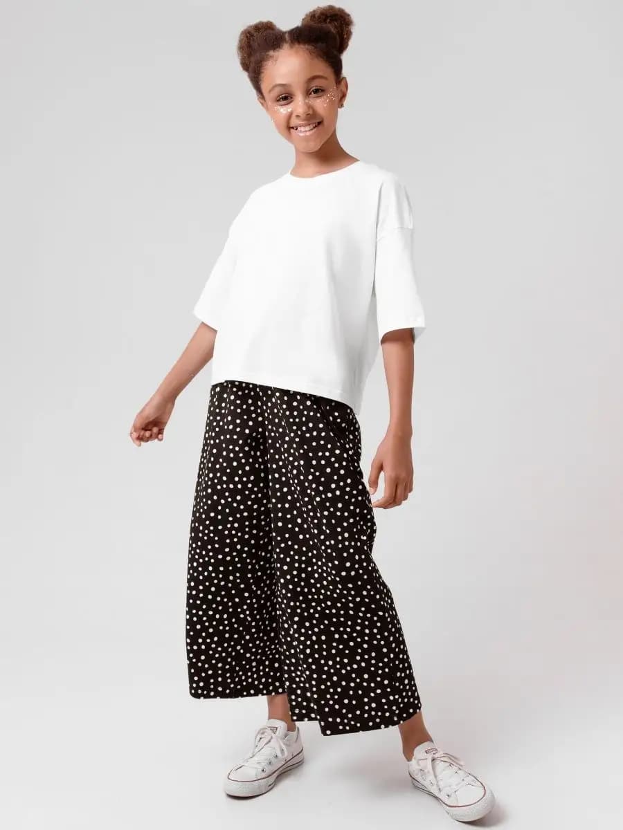 Кюлоты широкие прямые брюки палаццо