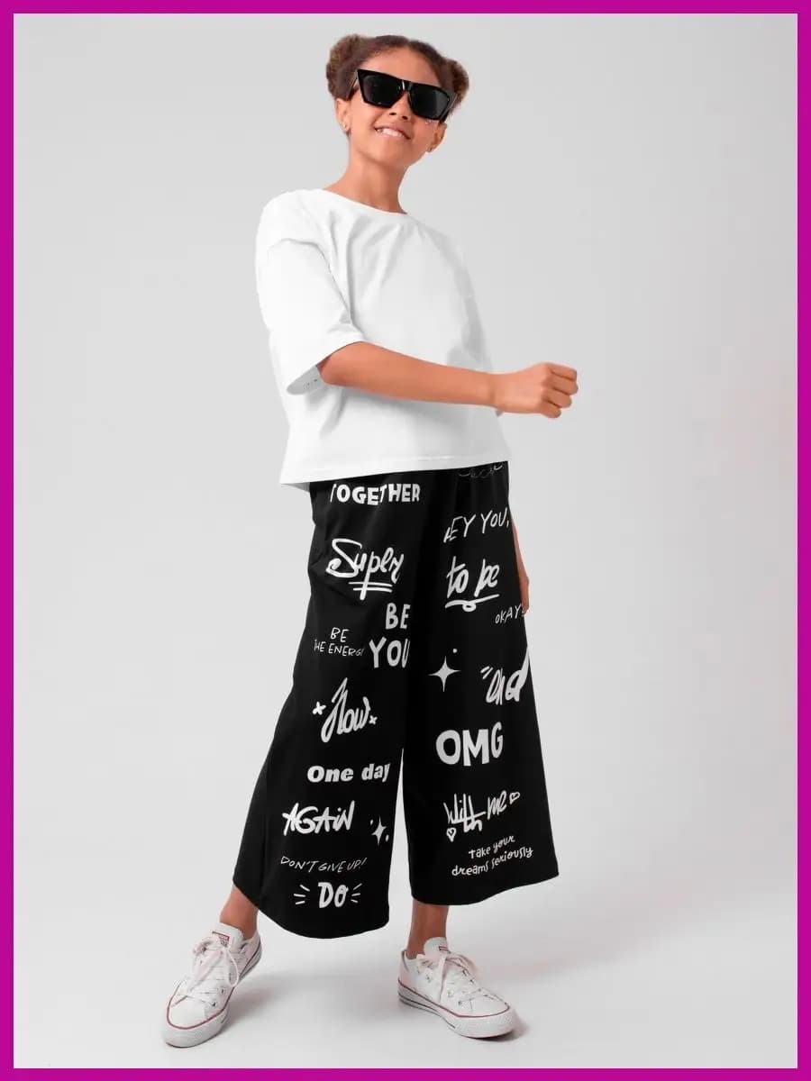 Кюлоты широкие прямые брюки палаццо - фото 1