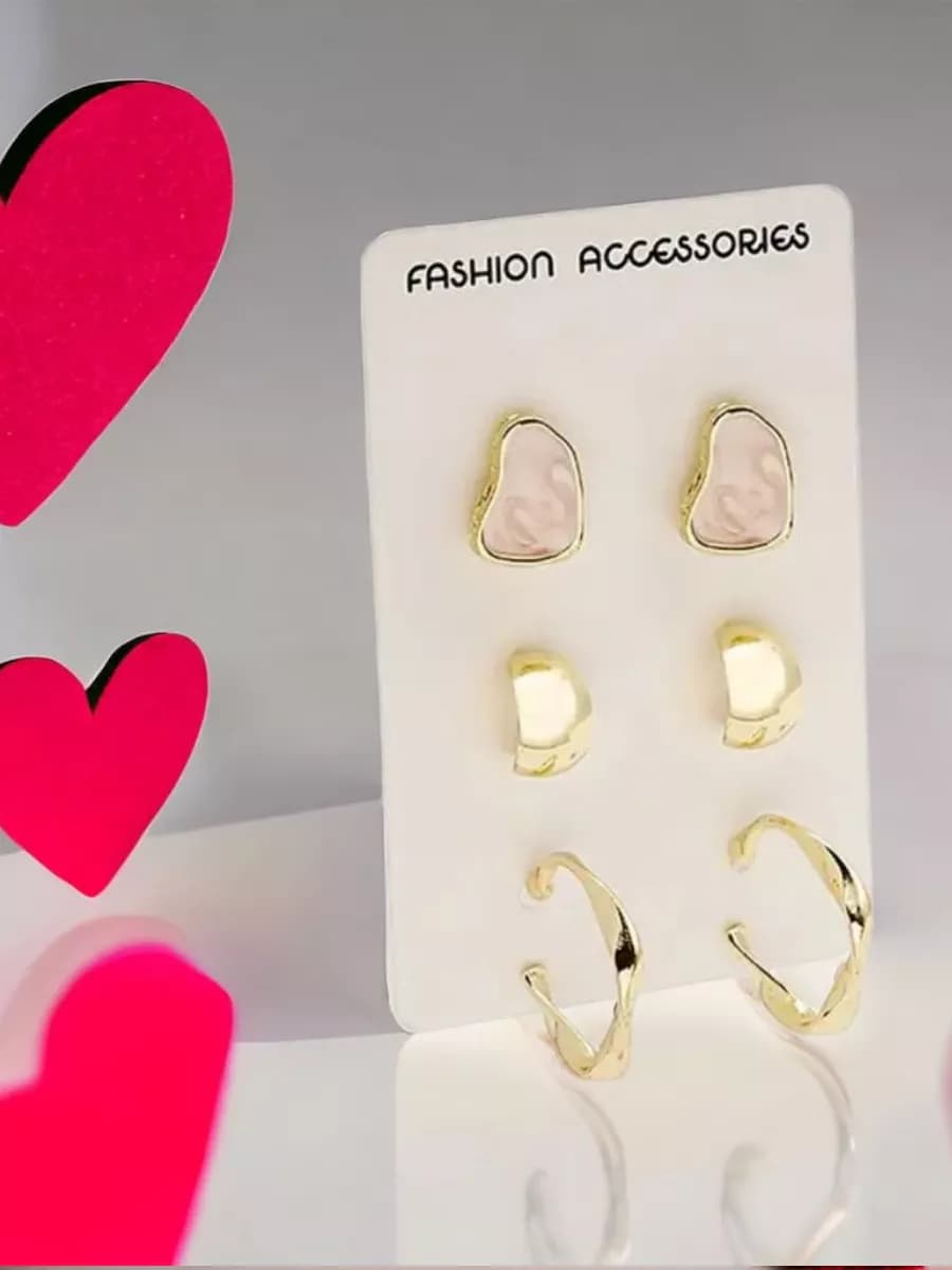 Серьги кольца в подарочном наборе бижутерия