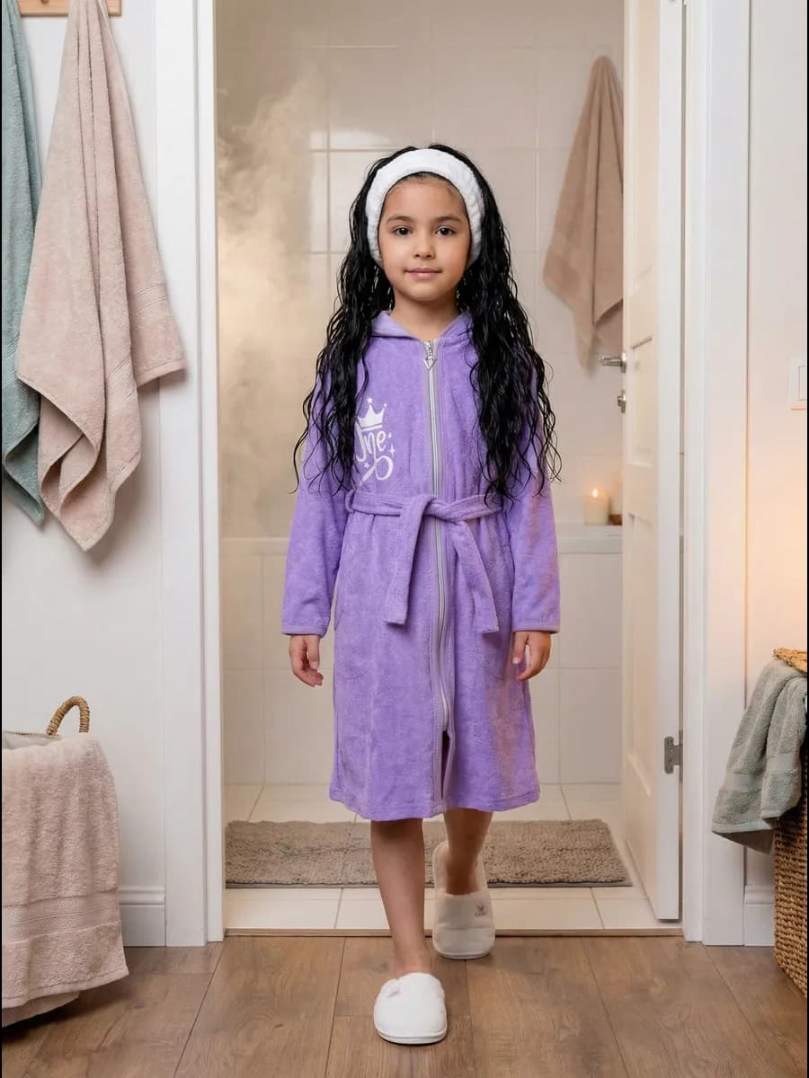 Халат махровый домашний на молнии