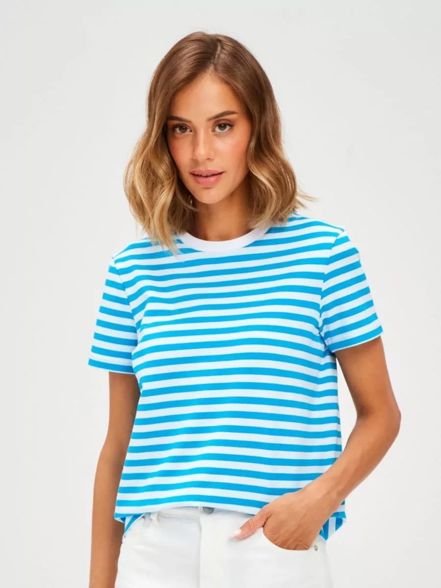 Футболка в полоску тельняшка хлопок