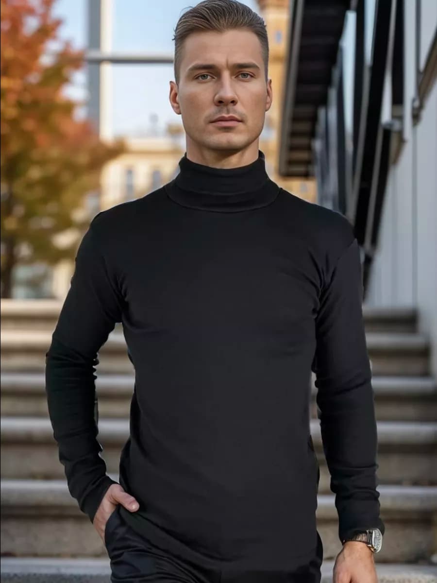 Водолазка с горлом утеплённая с начёсом