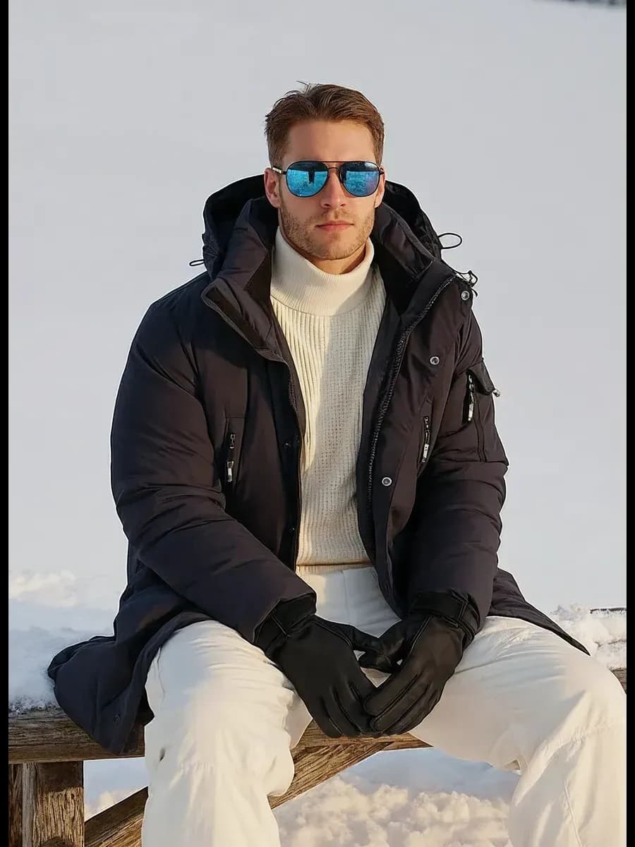 Пуховик зимний длинный с капюшоном куртка