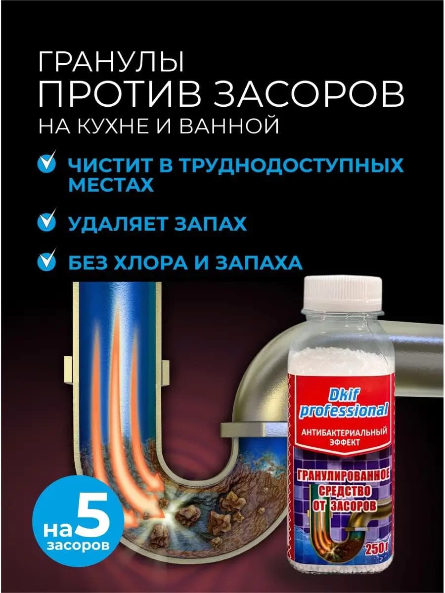 Средство для прочистки труб от засоров