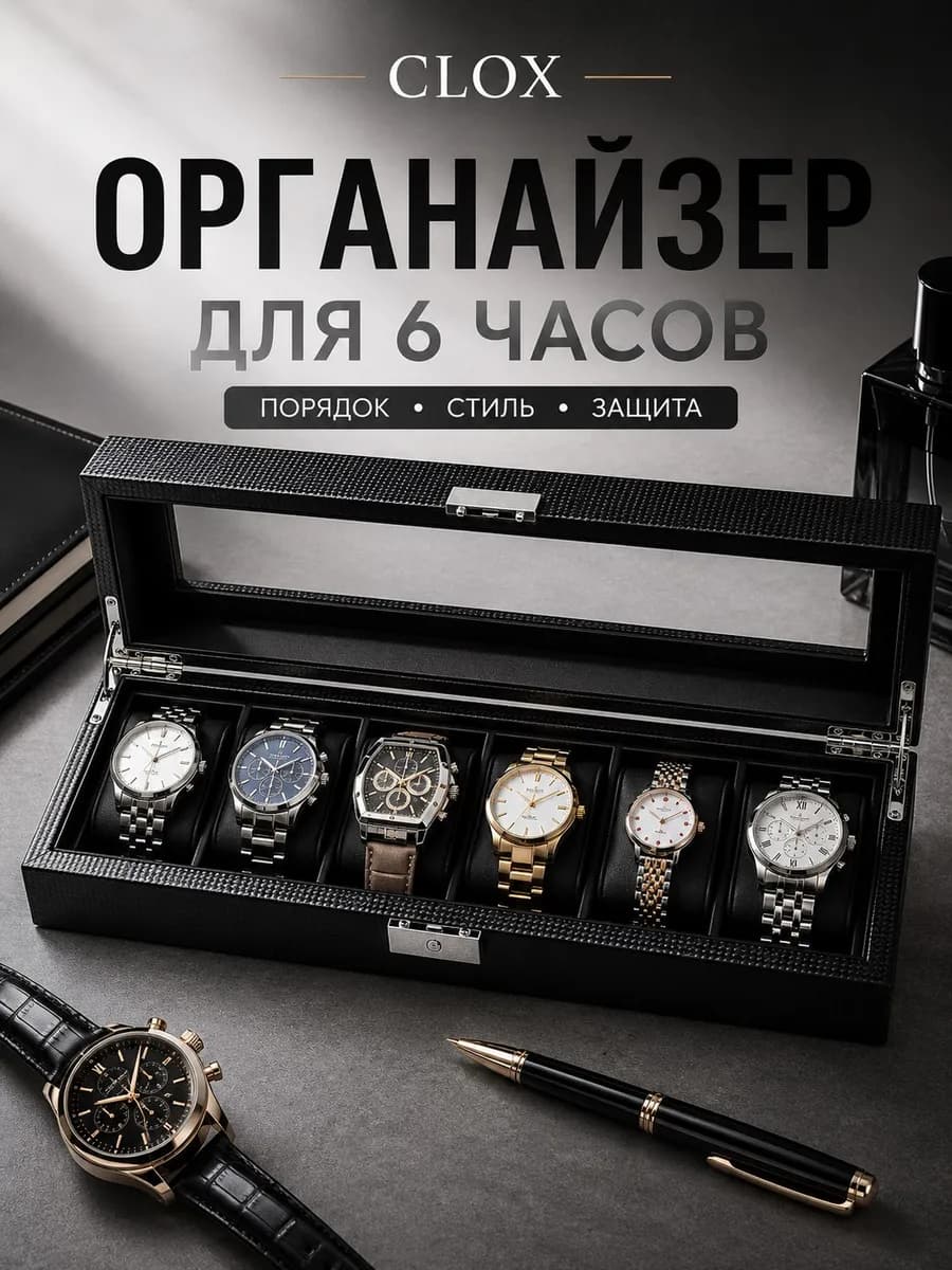 Шкатулка для хранения часов и украшений мужская