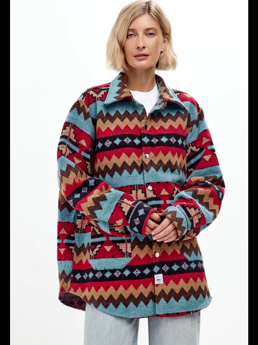 Рубашка женская теплая оверсайз