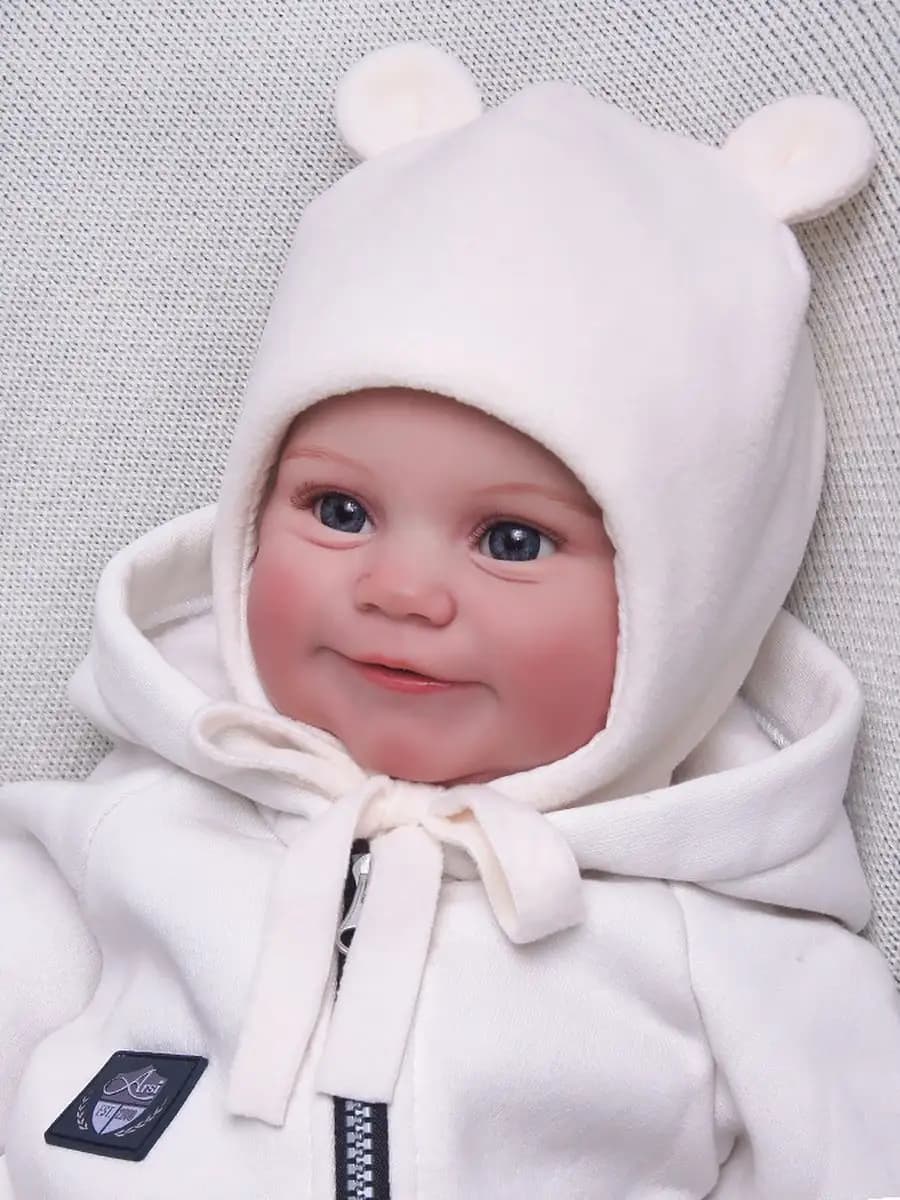 Шапка с ушками для новорожденных весна осень