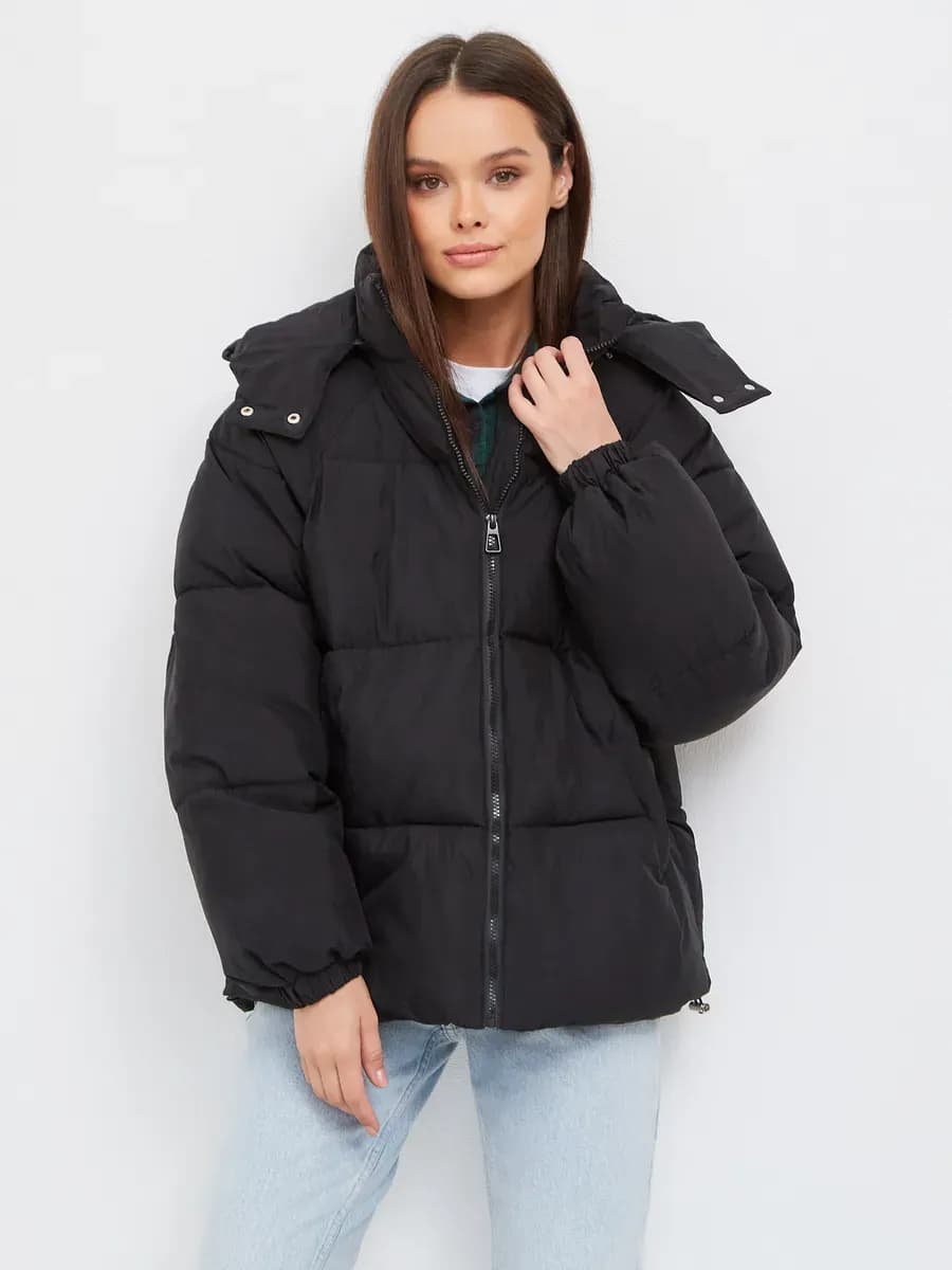 Куртка осенняя оверсайз с капюшоном