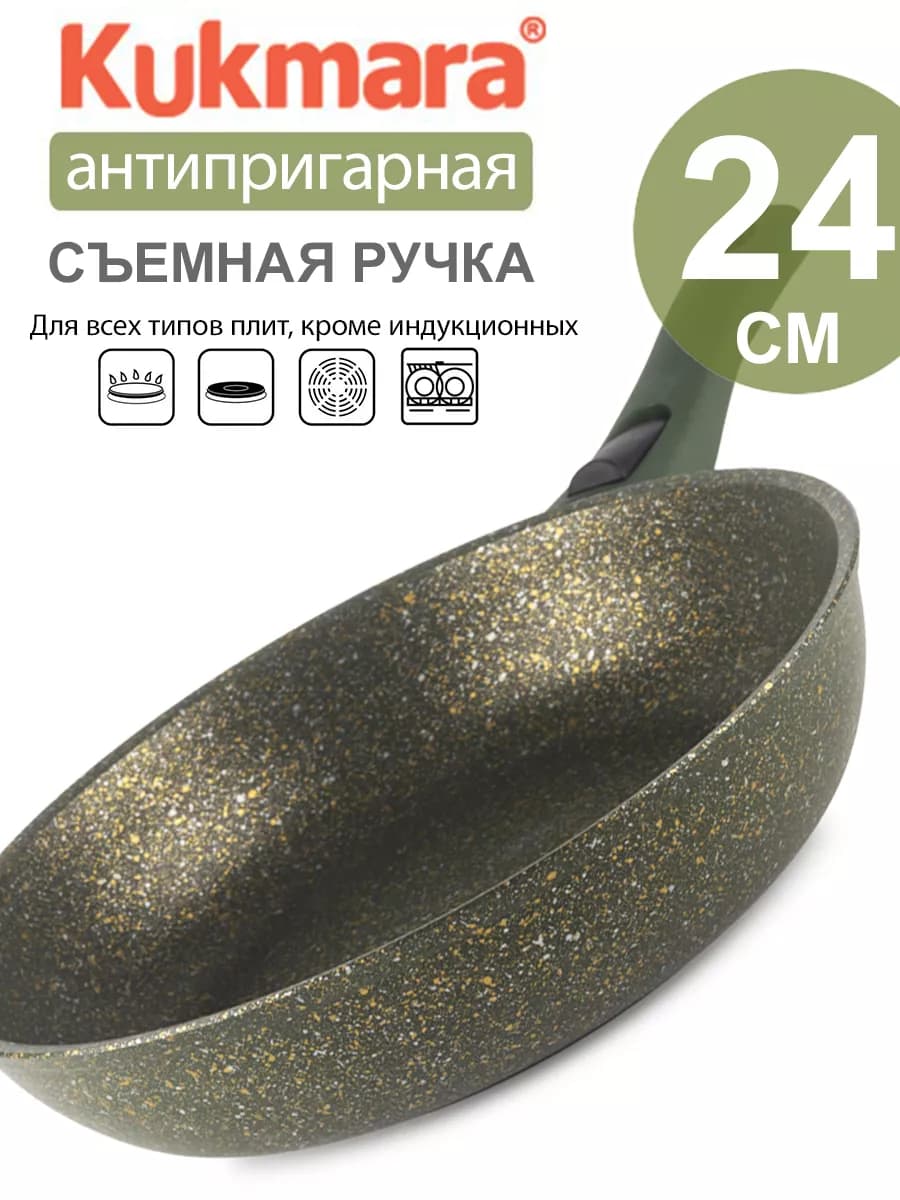 Сковорода антипригарная со съемной ручкой 24 см