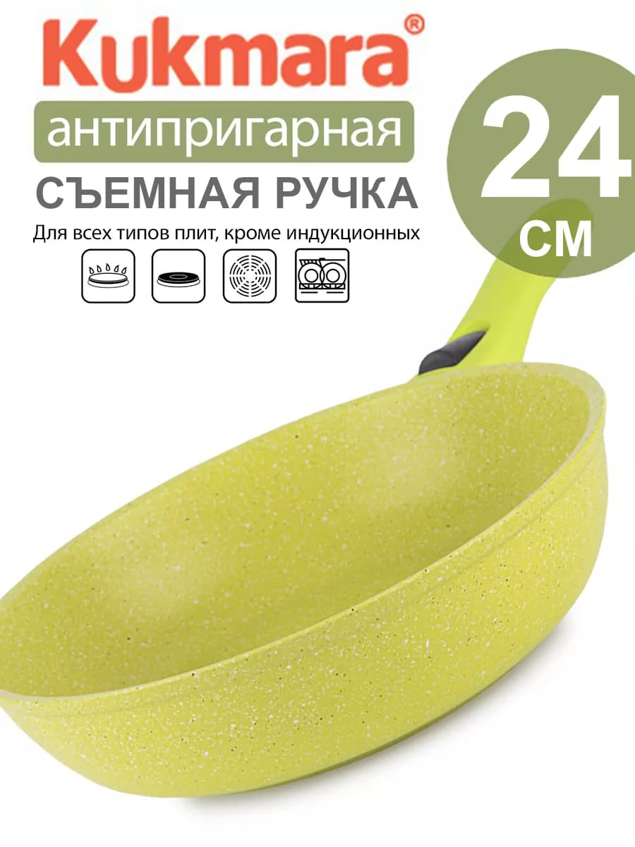 Сковорода антипригарная со съемной ручкой 24 см