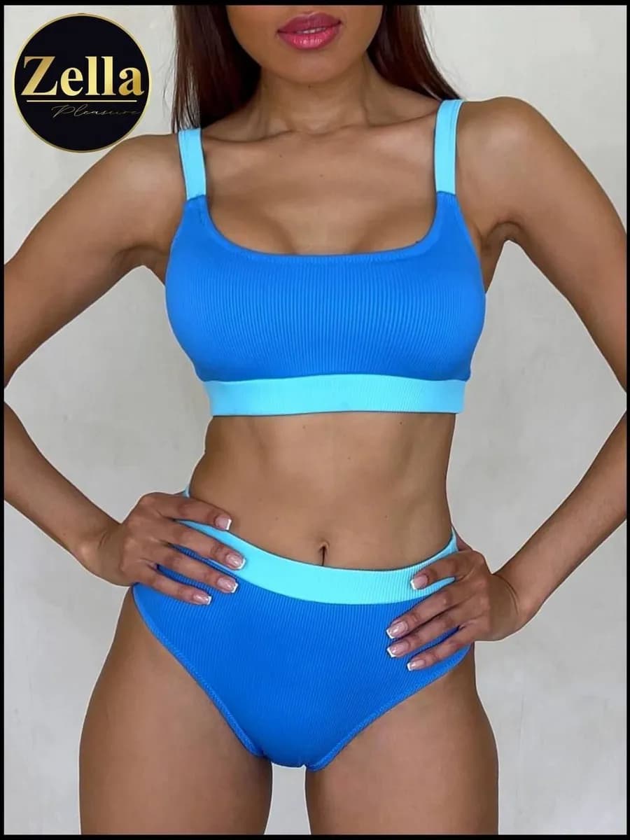 Купальник раздельный с высокой посадкой спорт