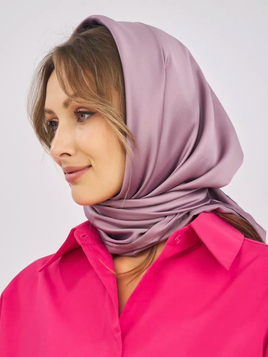 Шелковый платок на голову, косынка на шею