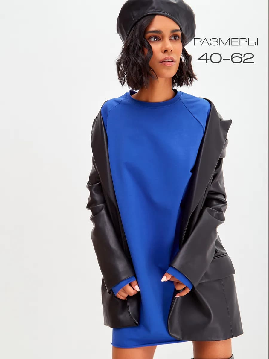 Платье повседневное мини оверсайз - фото 1