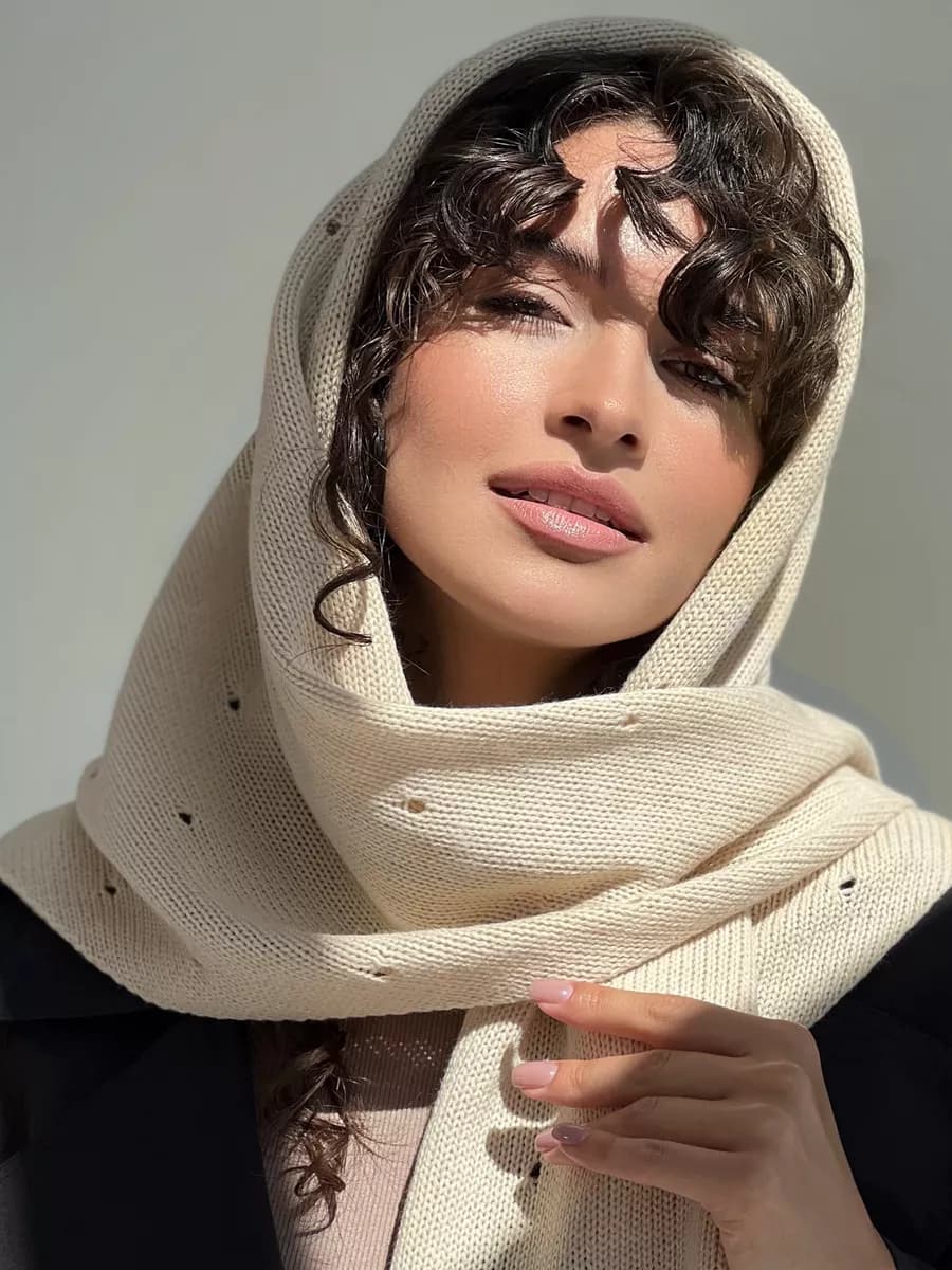 Платок на голову Косынка зимняя вязанная Шарф