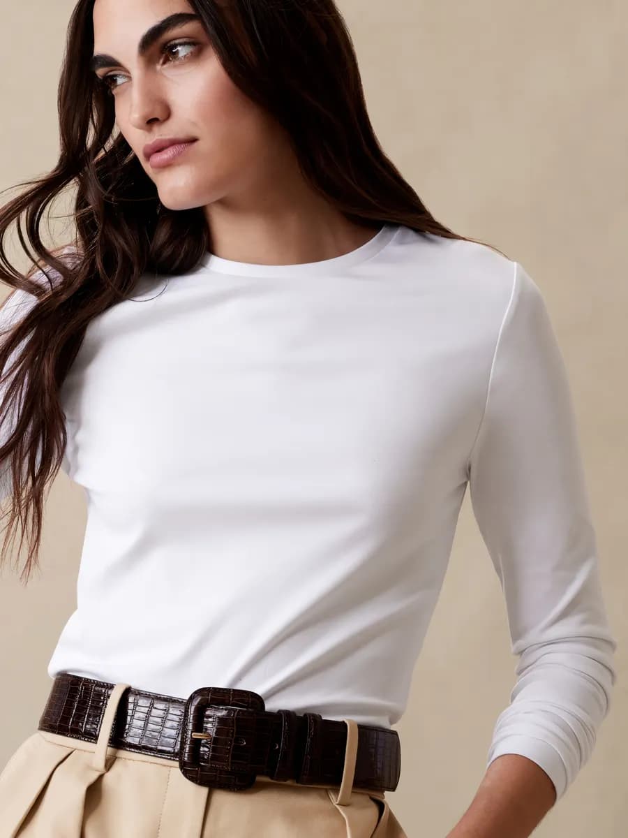 Трикотажный лонгслив классический под пиджак Vian