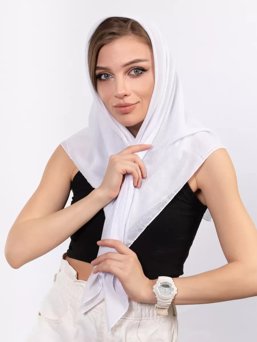Платок на голову Косынка Шейный Хлопковый Турция 90 90