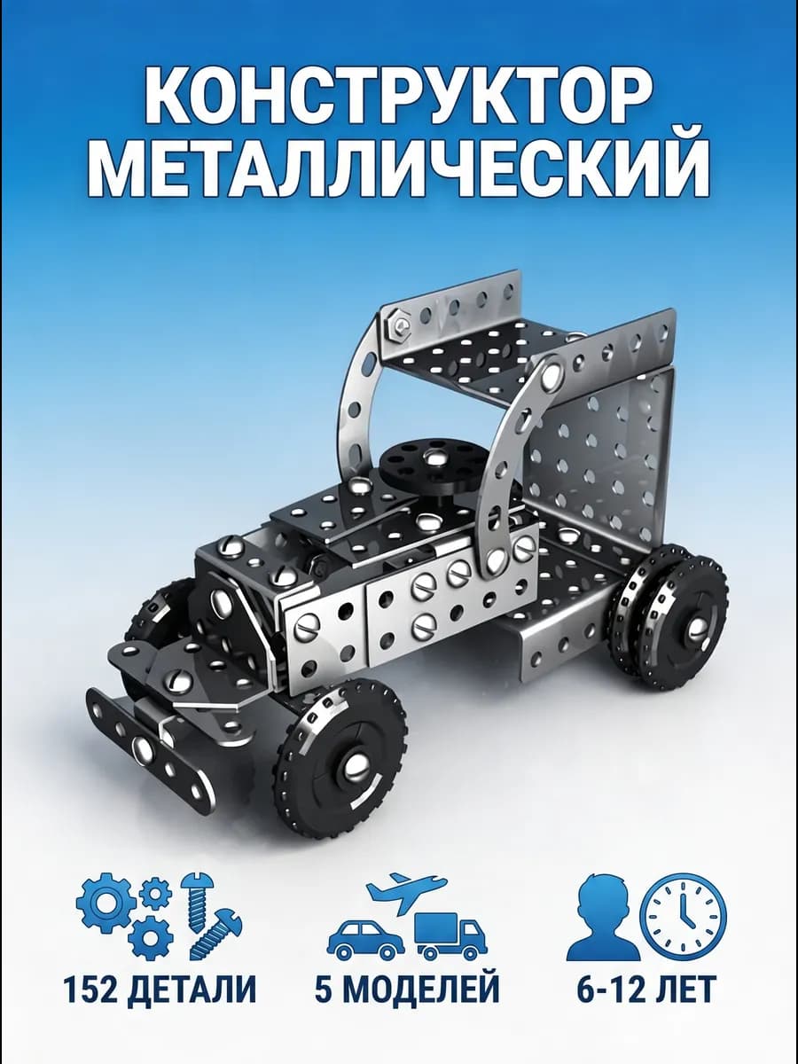 Металлический конструктор развивающий для детей в школу