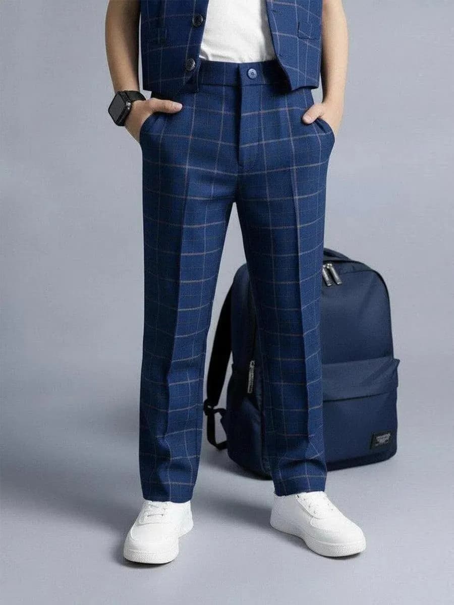 Детские школьные брюки в клетку