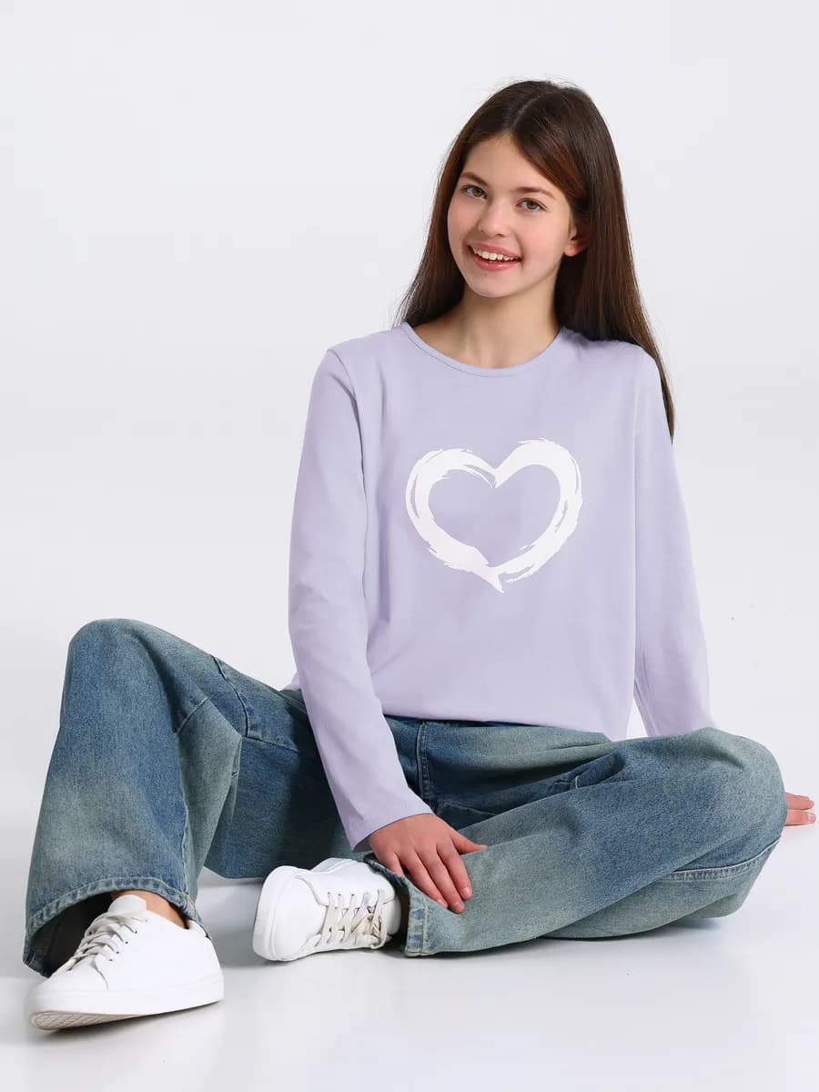 Лонгслив для подростка с принтом хлопок 100%