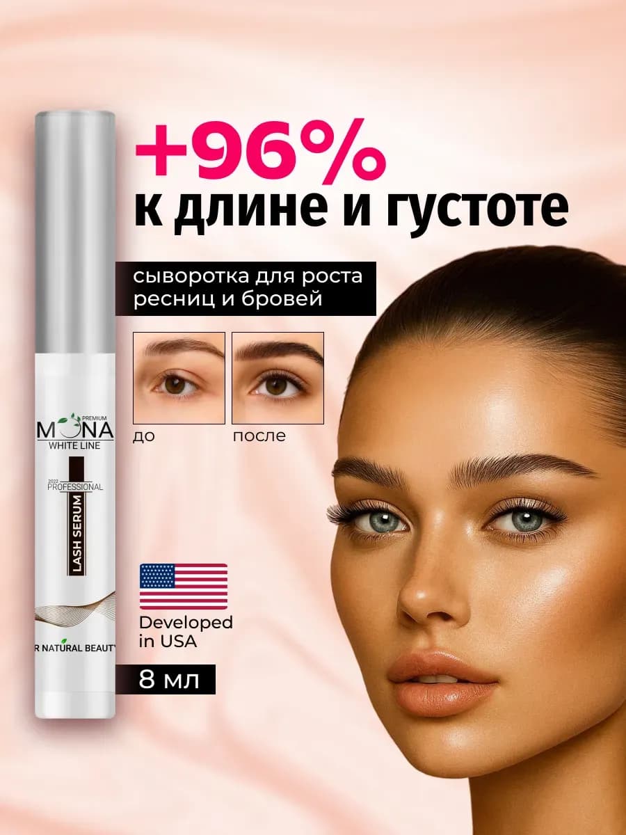 Сыворотка для роста и укрепления ресниц и бровей 8 мл