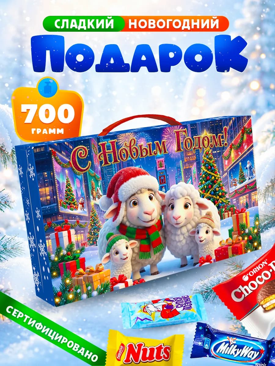 Новогодний подарок сладкий для детей на Новый год 2027