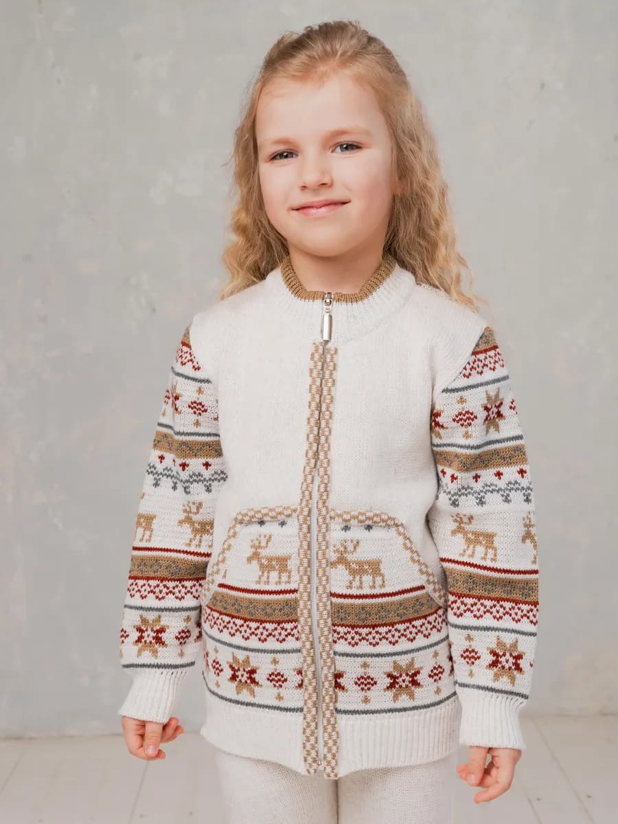 Кофта вязаная на молнии