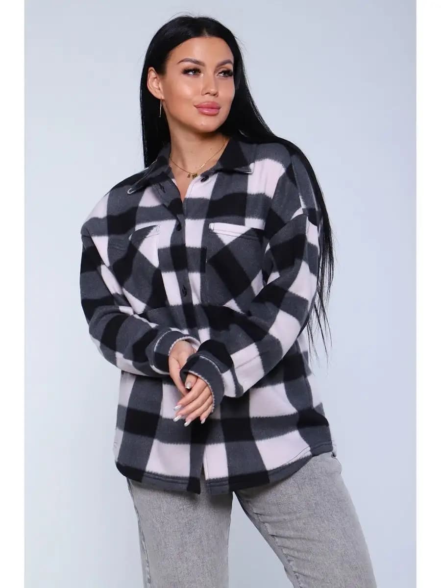 жакет женск'ий рубашка с длинным рукавом, флис