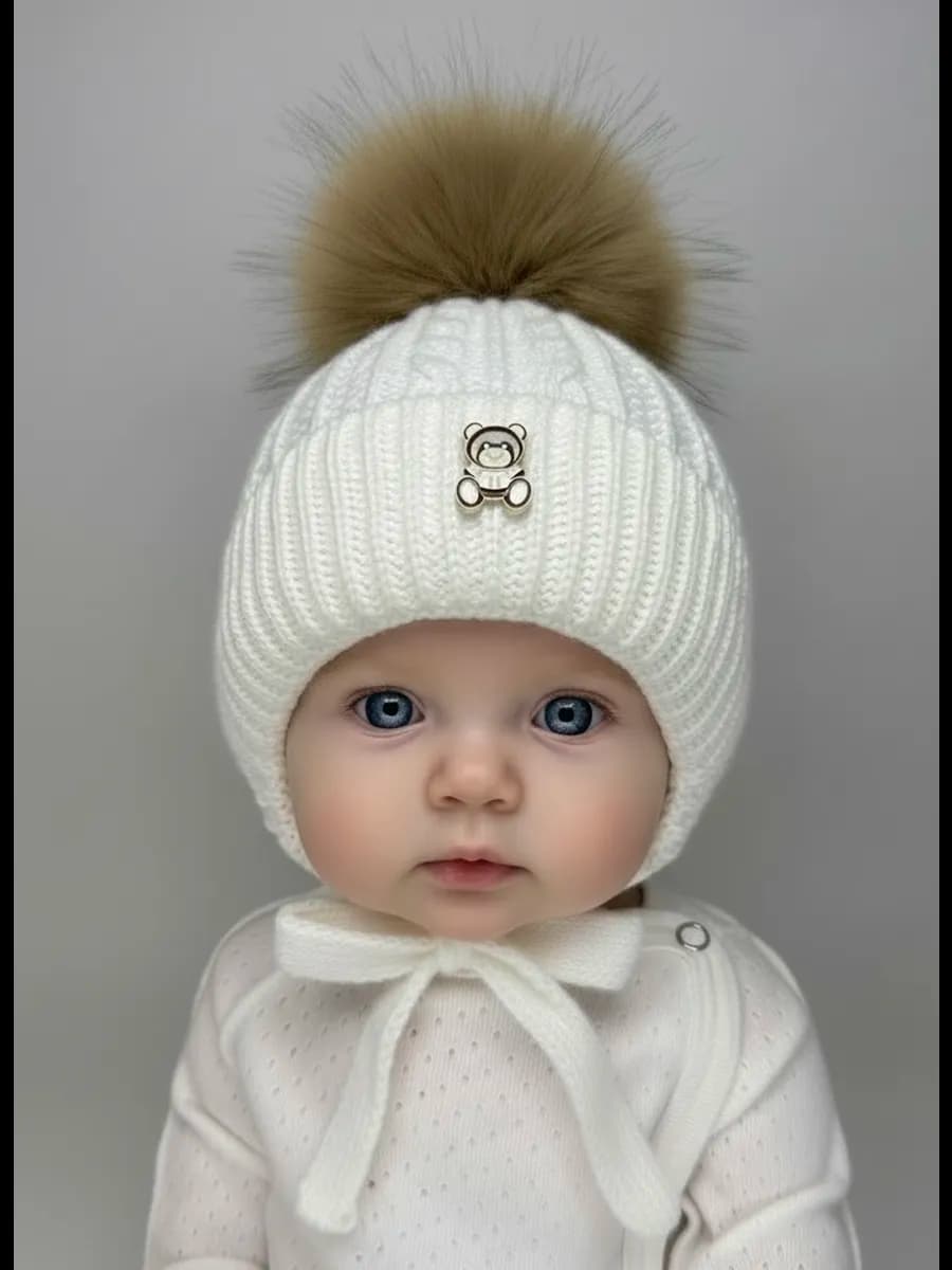 зимняя шапка для новорожденных