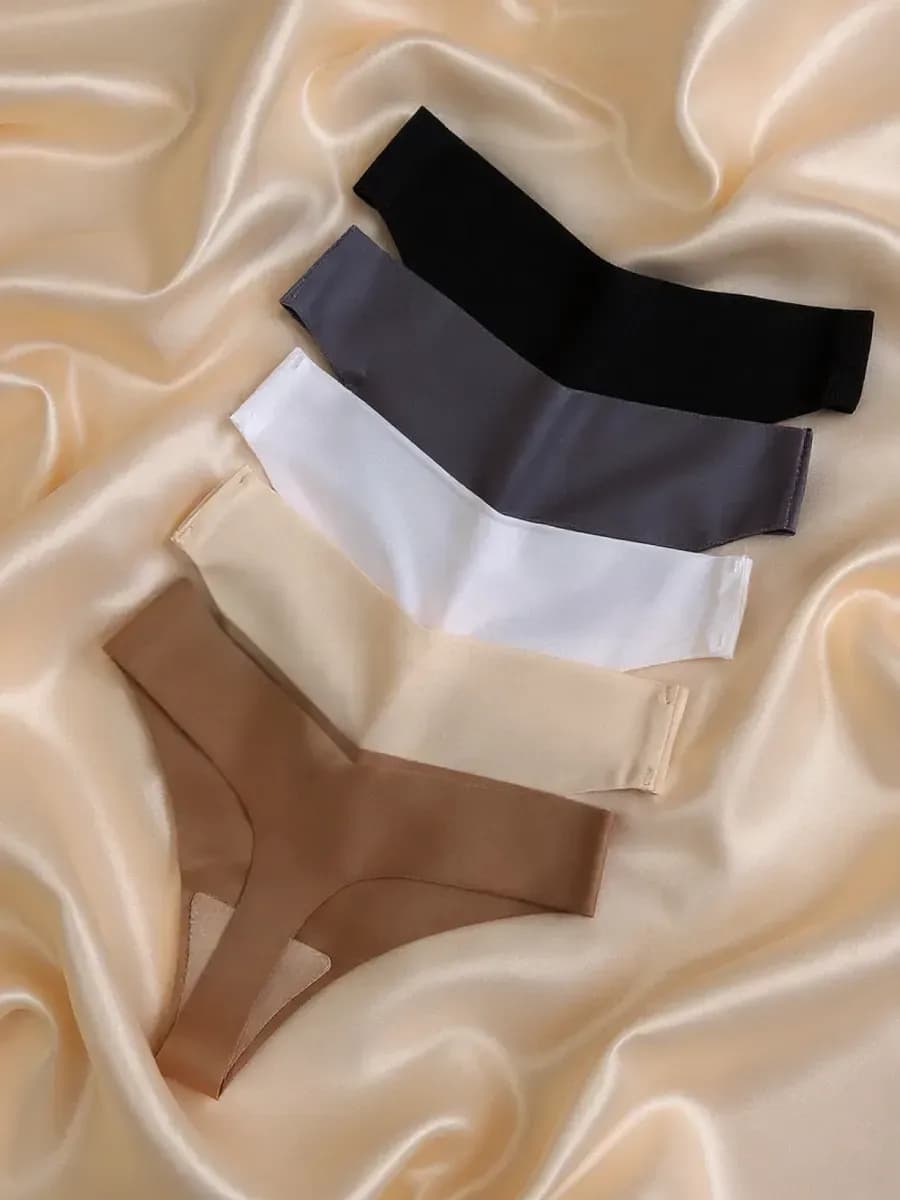 Трусы бесшовные стринги набор, 5 шт