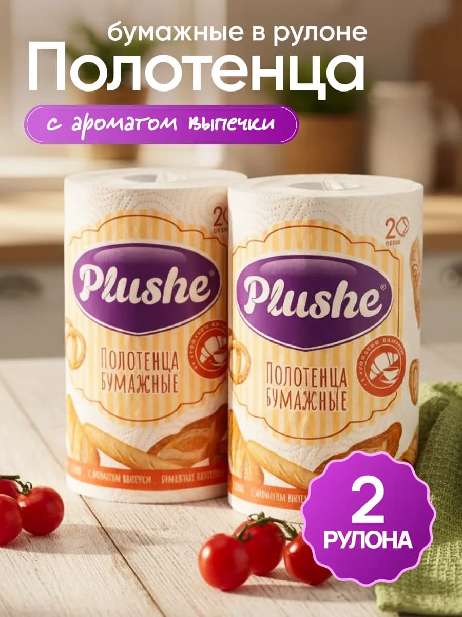 Бумажные полотенца в рулоне, 2 рул ароматизированные