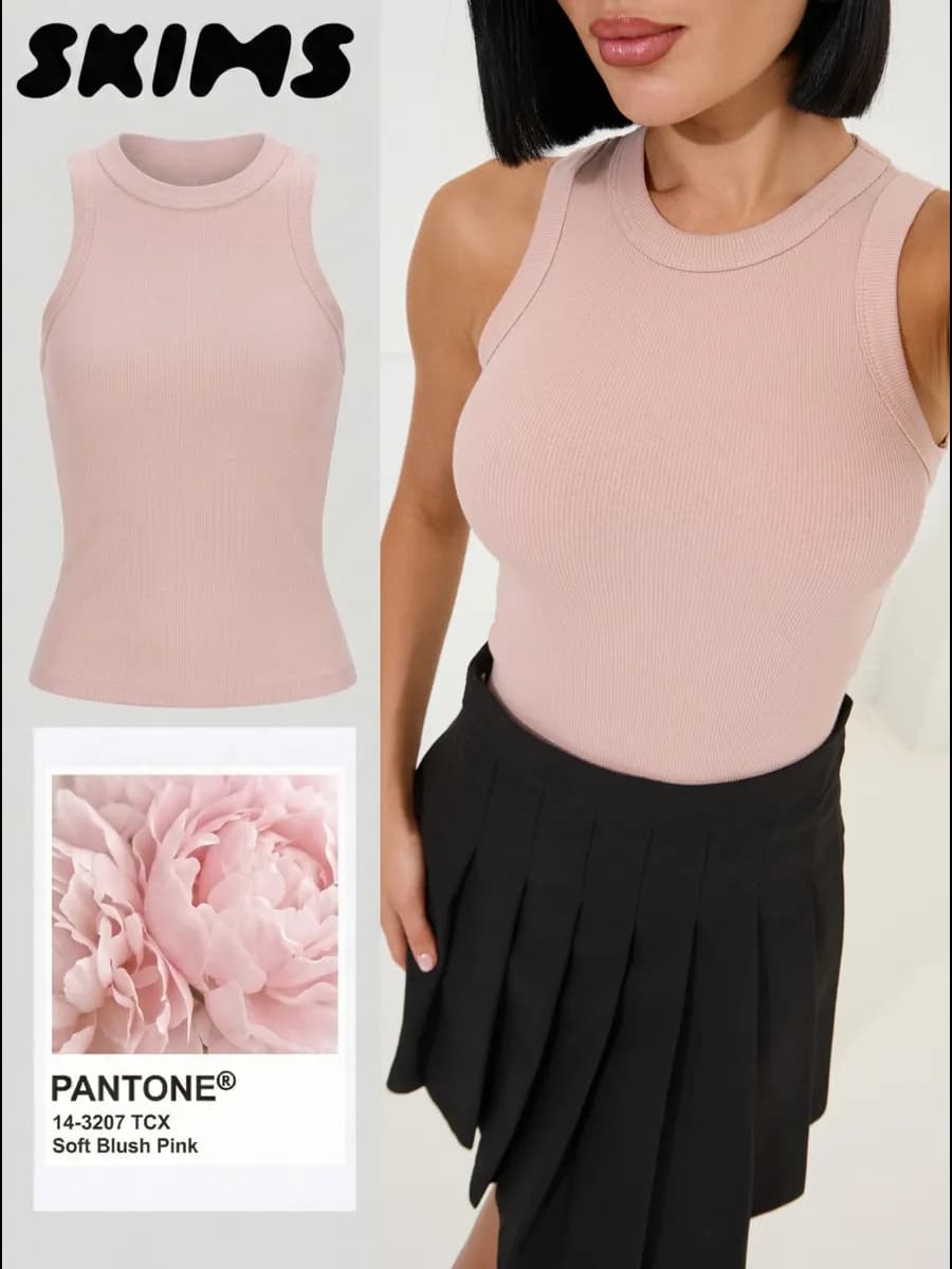 Майка базовая бельевая в рубчик топ