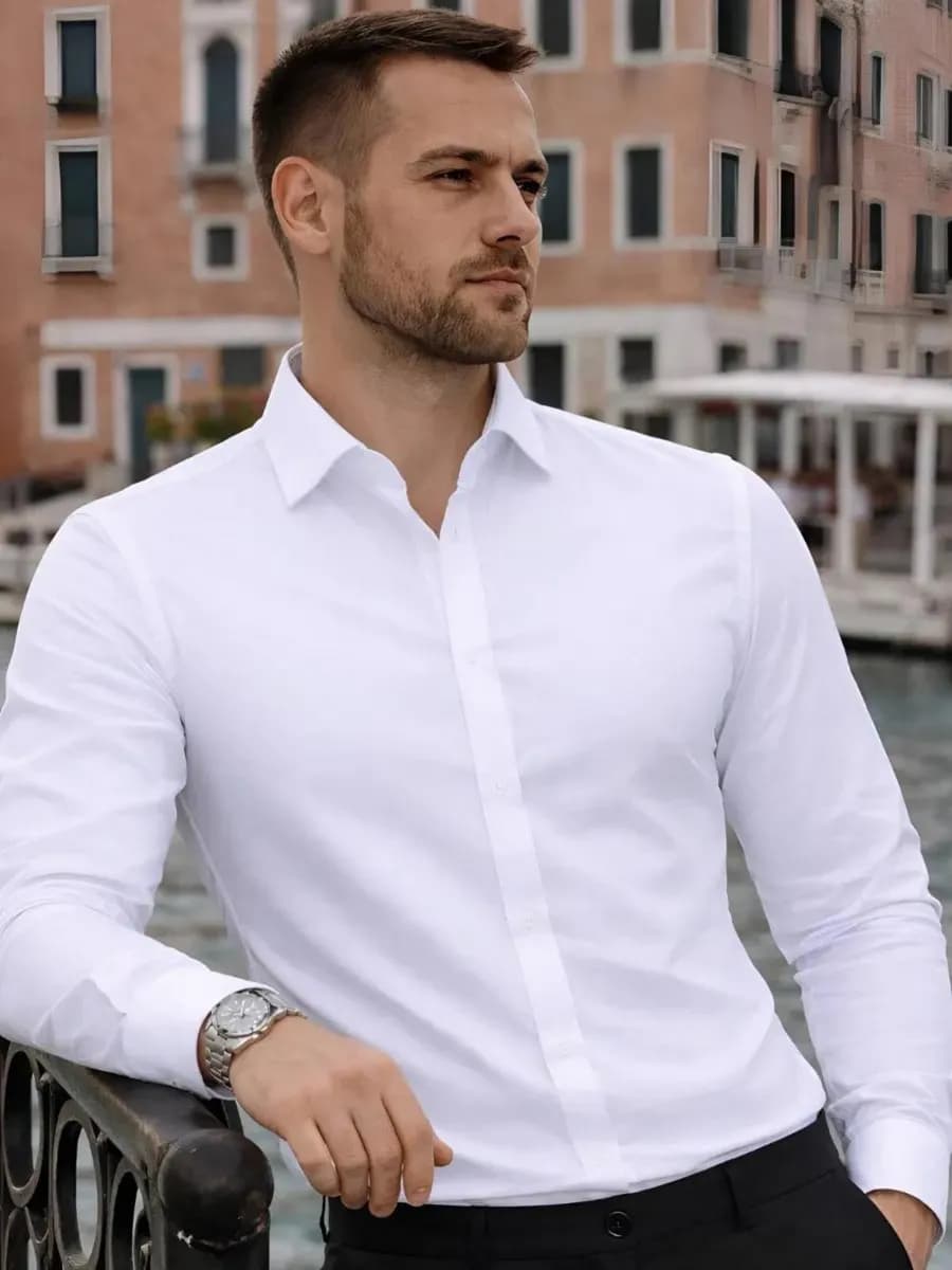 Рубашка классическая приталенная с длинным рукавом