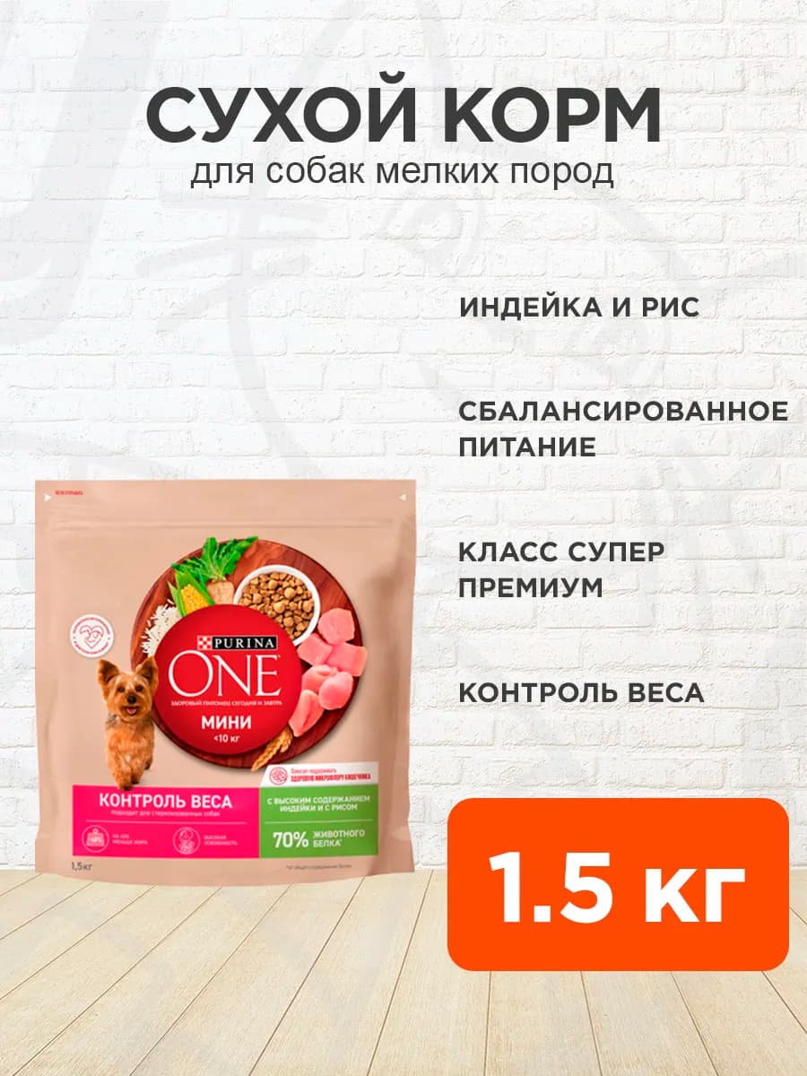 Корм для собак сухой Мини Контроль веса 1,5 кг