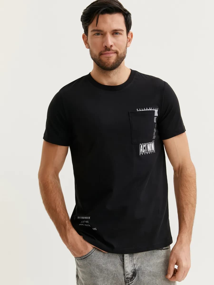 Футболка с принтом больших размеров свободного кроя - фото 1