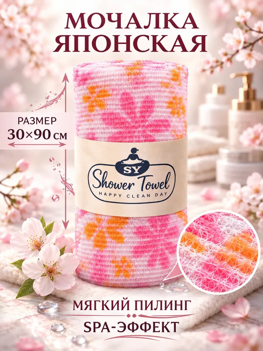 Японская массажная мочалка для пилинга