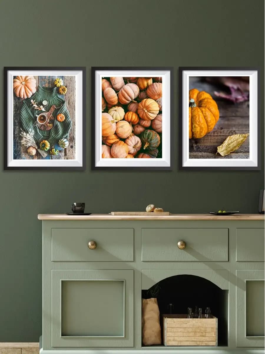 Постеры интерьерные на стену "Тыквы" для дома декор