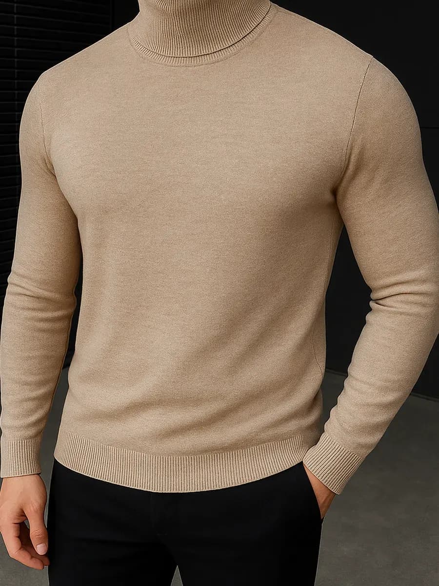 Cвитер джемпер вязаный мягкий с горлом