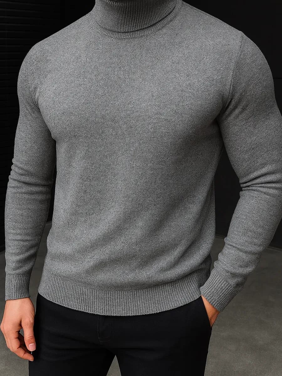 Cвитер джемпер вязаный мягкий с горлом