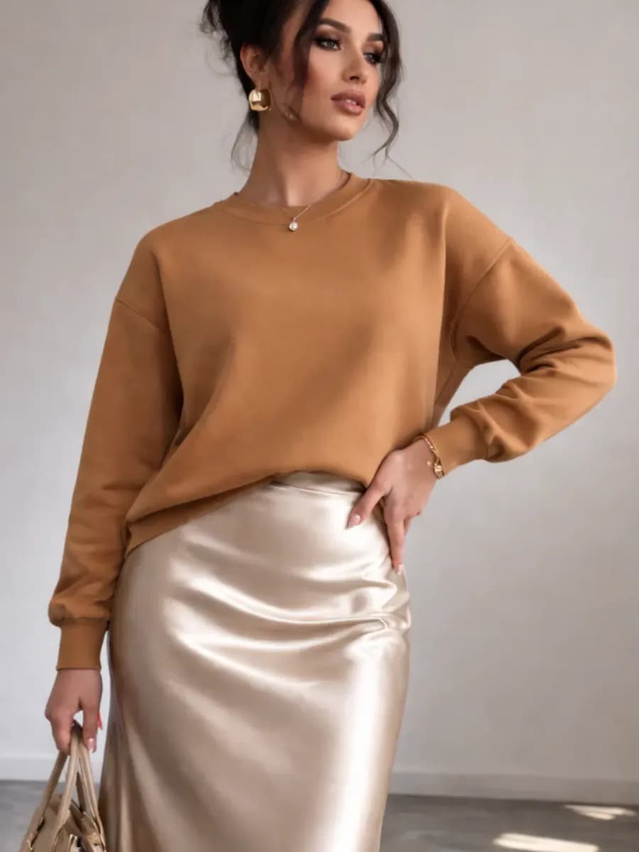 Свитшот свободного кроя без начеса oversize