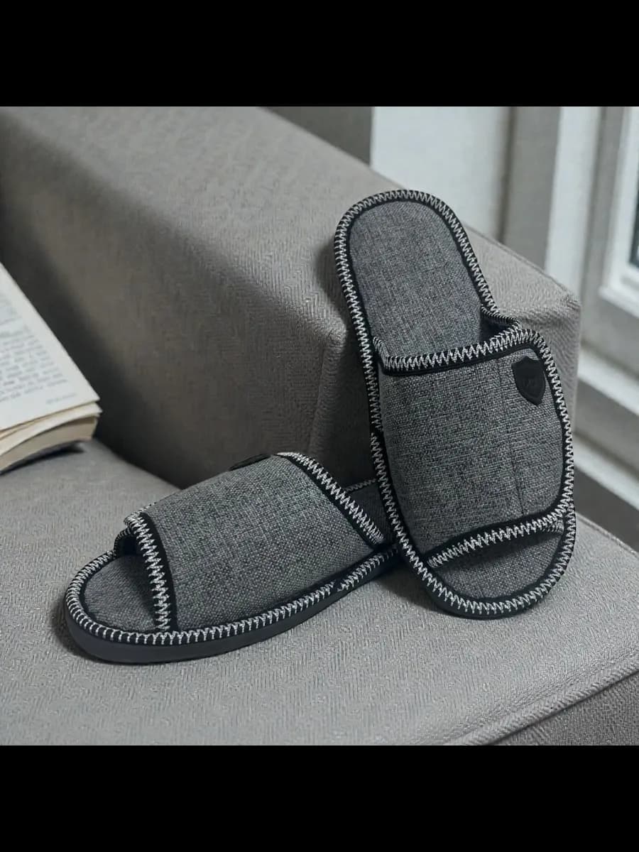 Тапочки домашние открытые на липучке