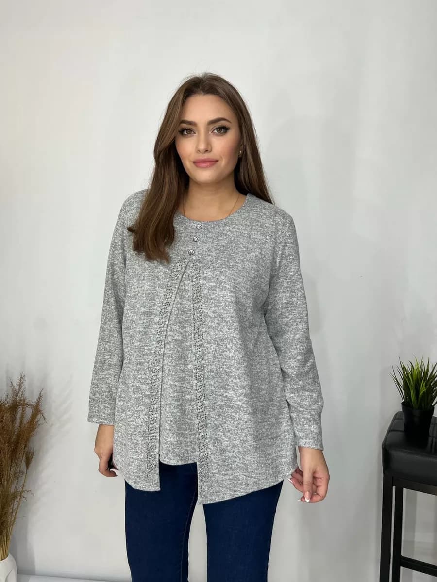 кофта женская теплая оверсайз джемпер - фото 1