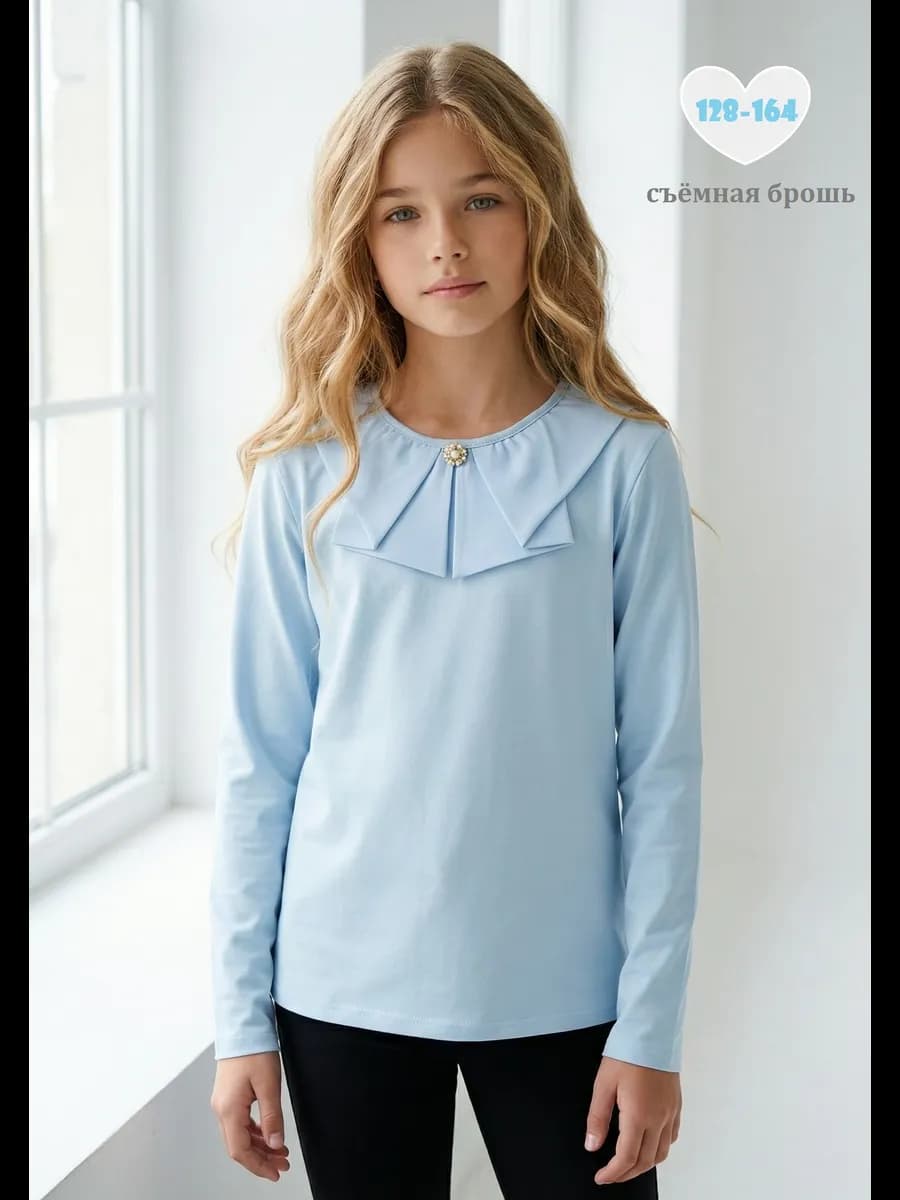 Блузка школьная с длинным рукавом - фото 1
