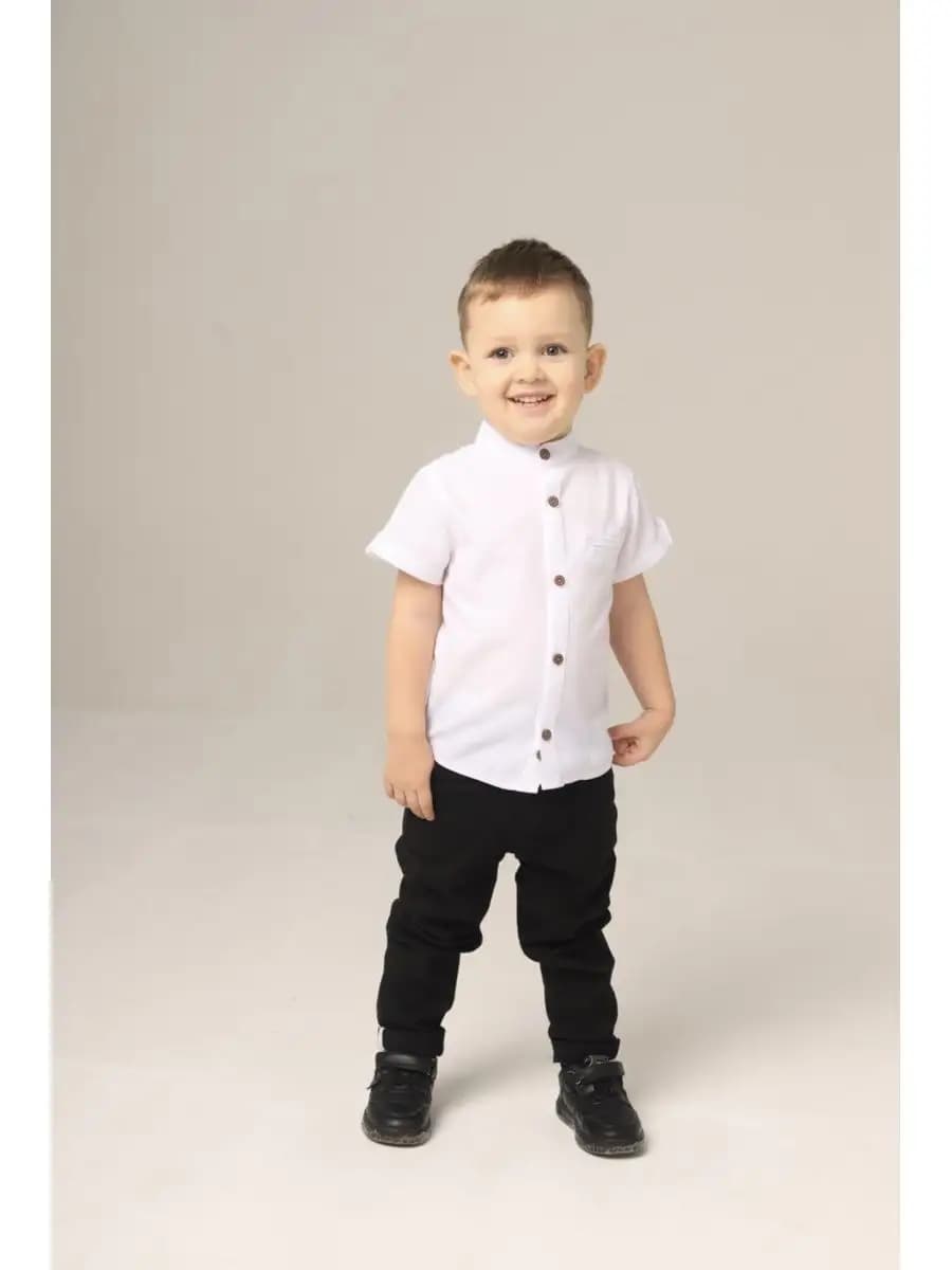 праздничная белая рубашка в сад