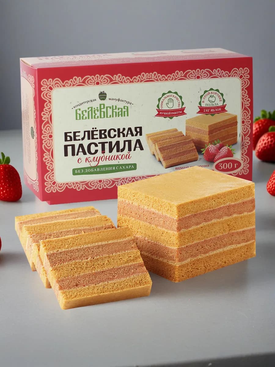 Пастила без сахара "Клубника", 300 г