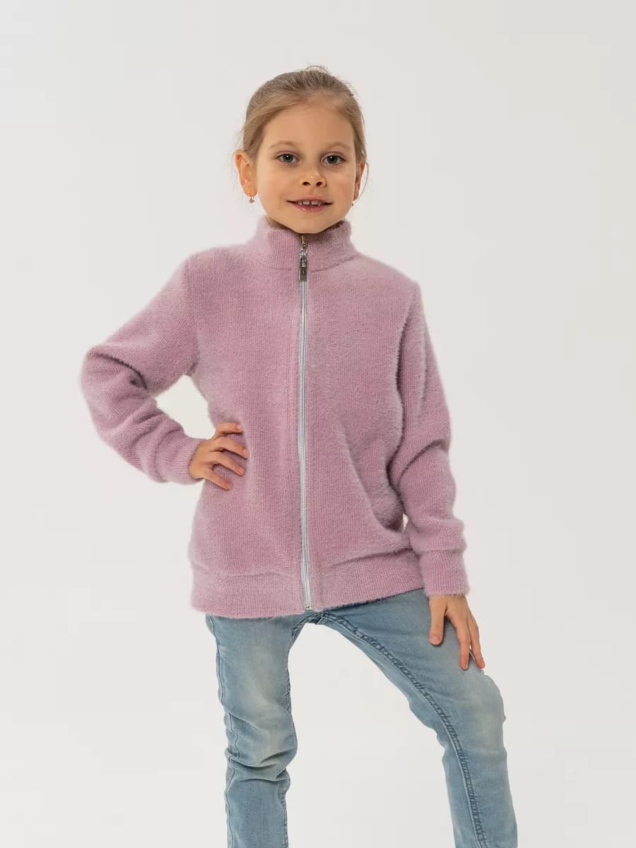 Кофта теплая на молнии вязаная